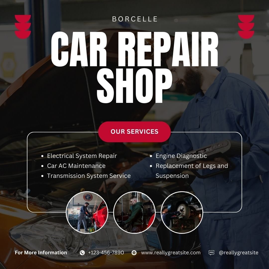 Black and Red Car Repair Shop Instagram Post